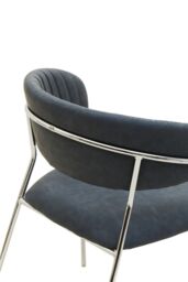 Orsina Tamzin Channel Chrome Finish Dining Chair in Dark Grey - thumbnail 5