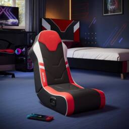 X Rocker Shadow 2.0 Audio Floor Rocker Gaming Chair for Kids in Red - thumbnail 1