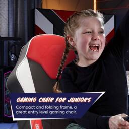 X Rocker Shadow 2.0 Audio Floor Rocker Gaming Chair for Kids in Red - thumbnail 6