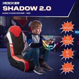 X Rocker Shadow 2.0 Audio Floor Rocker Gaming Chair for Kids in Red - thumbnail 2