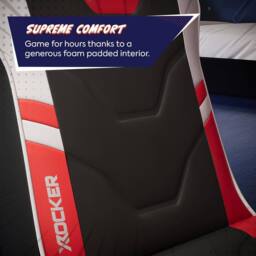X Rocker Shadow 2.0 Audio Floor Rocker Gaming Chair for Kids in Red - thumbnail 4