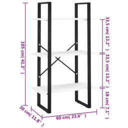 Berkfield Home Storage Shelf White 60x30x105 cm Engineered Wood - Size: 60 x 30 x 105 cm - thumbnail 7