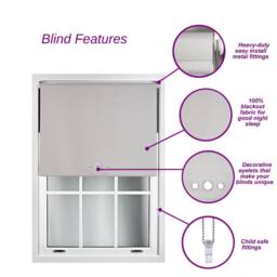Furnished Fuchsia Pink Blackout Roller Blinds with Triple Round Eyelets & Metal Fittings - Size: 120 cm width x 165 cm drop - thumbnail 2