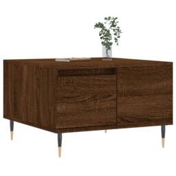 Berkfield Home Coffee Table Brown Oak 55x55x36.5 cm Engineered Wood - thumbnail 3