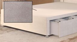 Somnior Alexas Divan 2 Draw Bed Base with Floor Standing Headboard Plush Velvet in Ivory - Size: Single - thumbnail 5