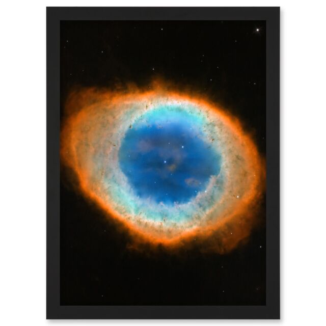 Artery8 Hubble Space Telescope Image Planetary Nebula Ring Blue Red Dying Star Formation Celestial Doughnut Of Gas & Matter Art Print Framed Poster - image 1