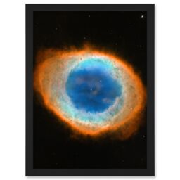 Artery8 Hubble Space Telescope Image Planetary Nebula Ring Blue Red Dying Star Formation Celestial Doughnut Of Gas & Matter Art Print Framed Poster - thumbnail 1