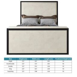KDMD Adisham Upholstered Electric Media Black & Cream White TV Bed Frame - Size: Small Double - thumbnail 8