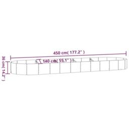 Berkfield Home Garden Raised Bed Powder-coated Steel 450x140x36 cm Silver - Size: 450 x 140 x 36 cm - thumbnail 6