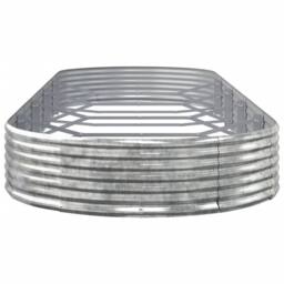 Berkfield Home Garden Raised Bed Powder-coated Steel 450x140x36 cm Silver - Size: 450 x 140 x 36 cm - thumbnail 4