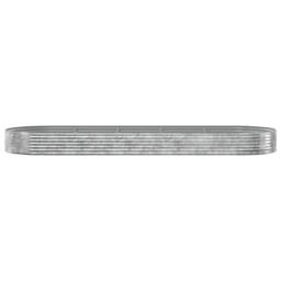 Berkfield Home Garden Raised Bed Powder-coated Steel 450x140x36 cm Silver - Size: 450 x 140 x 36 cm - thumbnail 3