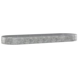Berkfield Home Garden Raised Bed Powder-coated Steel 450x140x36 cm Silver - Size: 450 x 140 x 36 cm