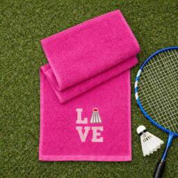 Duncan Stewart Love Sports Badminton Towel in Pink - thumbnail 1