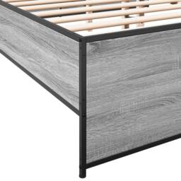 Berkfield Home Durable Bed Frame without Mattress Grey Sonoma 135x190 cm Double - thumbnail 7