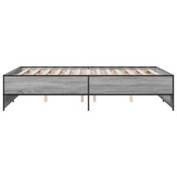 Berkfield Home Durable Bed Frame without Mattress Grey Sonoma 135x190 cm Double - thumbnail 5