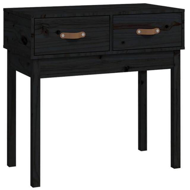 Berkfield Home Console Table Black 76.5x40x75 cm Solid Wood Pine - image 1
