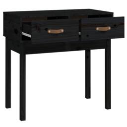 Berkfield Home Console Table Black 76.5x40x75 cm Solid Wood Pine - thumbnail 4