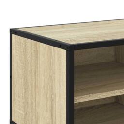 Berkfield Home TV Cabinet Sonoma Oak 80x34.5x40 cm Engineered Wood & Metal in Light Oak - thumbnail 9