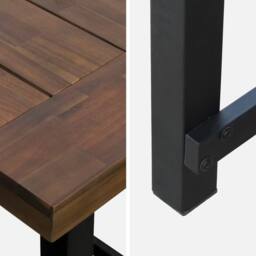 sweeek Acacia Wood & Steel Table Indoor/outdoor in Brown - thumbnail 3