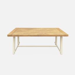 sweeek Acacia Wood & Steel Table Indoor/outdoor in Brown - thumbnail 2
