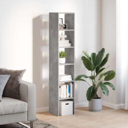 Berkfield Home Bookcases 2 pcs Stackable Concrete Grey 30x30x80 cm Engineered Wood - Size: 30 x 30 x 80 cm - thumbnail 3