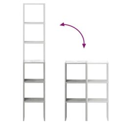 Berkfield Home Bookcases 2 pcs Stackable Concrete Grey 30x30x80 cm Engineered Wood - Size: 30 x 30 x 80 cm - thumbnail 7