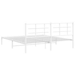Berkfield Home Metal Bed Frame without Mattress with Headboard White 183x213cm - Size: 183x213 cm - thumbnail 7