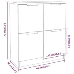 Berkfield Home Sideboard Concrete Grey 60x30x70 cm Engineered Wood - Size: 60 x 30 x 70 cm - thumbnail 8