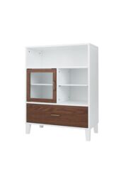 Teamson Home Tyler Wooden Bathroom Free Standing Storage Cabinet in White