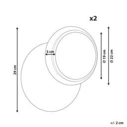 Wyld and Coco Set of 2 Matte White LED Round Shade Wall Lamps - thumbnail 3