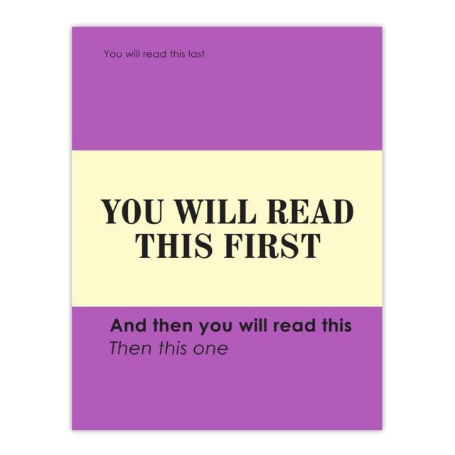 "Artery8 You Will Read This First Purple Simple Modern Wall Art Print - Size: W12"" x H16""" - image 1