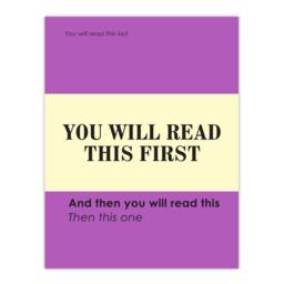 "Artery8 You Will Read This First Purple Simple Modern Wall Art Print - Size: W12"" x H16""" - thumbnail 1