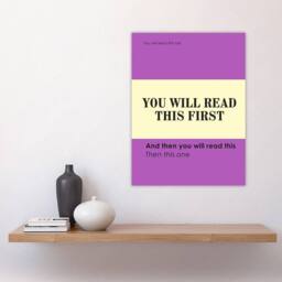 "Artery8 You Will Read This First Purple Simple Modern Wall Art Print - Size: W12"" x H16""" - thumbnail 4