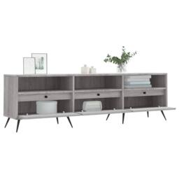 Berkfield Home TV Cabinet Grey Sonoma 150x30x44.5 cm Engineered Wood - thumbnail 4