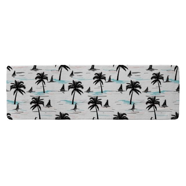 Benjamin Tate Design Palm Trees & Sailboats Runner Rug in Natural - Size: 67 cm x 230 cm - image 1