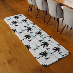 Benjamin Tate Design Palm Trees & Sailboats Runner Rug in Natural - Size: 67 cm x 230 cm - thumbnail 2