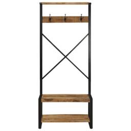 Berkfield Home Clothes Rack 80x40x190 cm Solid Rough Wood Mango in Brown - Size: 80 x 40 x 190 cm