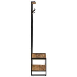 Berkfield Home Clothes Rack 80x40x190 cm Solid Rough Wood Mango in Brown - Size: 80 x 40 x 190 cm - thumbnail 3