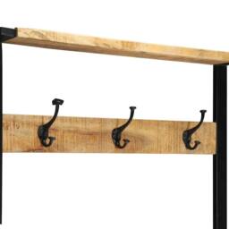 Berkfield Home Clothes Rack 80x40x190 cm Solid Rough Wood Mango in Brown - Size: 80 x 40 x 190 cm - thumbnail 6