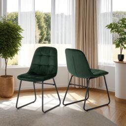 Seconique Athens Concrete Effect Rectangular Dining Set with Lukas Chairs in Green - thumbnail 6