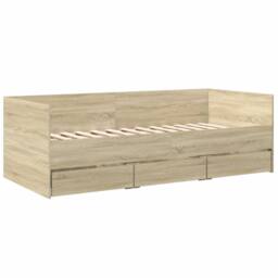 Berkfield Home Versatile Daybed with Drawers without Mattress Sonoma Oak 75x190 in Light Brown - thumbnail 1