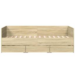 Berkfield Home Versatile Daybed with Drawers without Mattress Sonoma Oak 75x190 in Light Brown - thumbnail 4