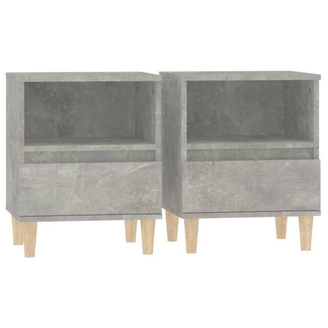 Berkfield Home Bedside Cabinets 2 pcs Concrete Grey 40x35x50 cm - Size: 40 x 35 x 50 cm - image 1