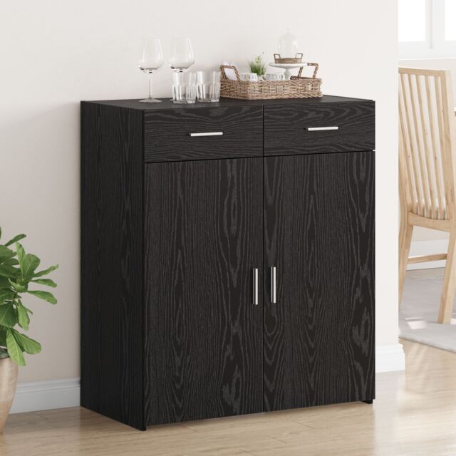 Berkfield Home Storage Cabinet Black Oak 80x42.5x93.5 cm Engineered Wood - image 1