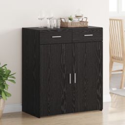 Berkfield Home Storage Cabinet Black Oak 80x42.5x93.5 cm Engineered Wood - thumbnail 1