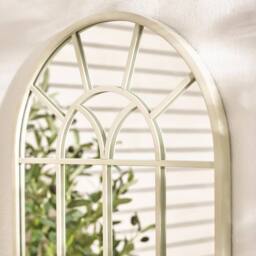 FurnitureboxUK Somerset Cream Medium Arched Window 90x40cm Garden Mirror - Size: 90x40 cm - thumbnail 3