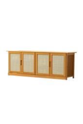 Wooden Entryway Shoe Storage Cabinet & Bench in Brown - thumbnail 3