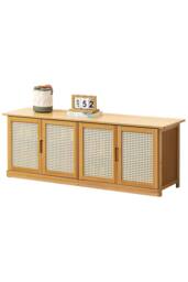 Wooden Entryway Shoe Storage Cabinet & Bench in Brown - thumbnail 1