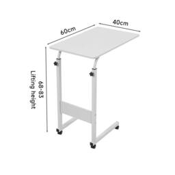EONLION Height Adjustable Mobile Overbed Laptop Desk Stand in White - Size: 100 cm - thumbnail 2
