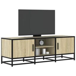 Berkfield Home TV Cabinet Sonoma Oak 120x35x41 cm Engineered Wood & Metal in Brown - Size: 120 x 35 x 41 cm - thumbnail 1